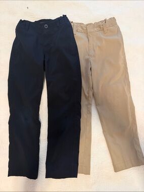 Boys size 5 khaki and navy pants bundle